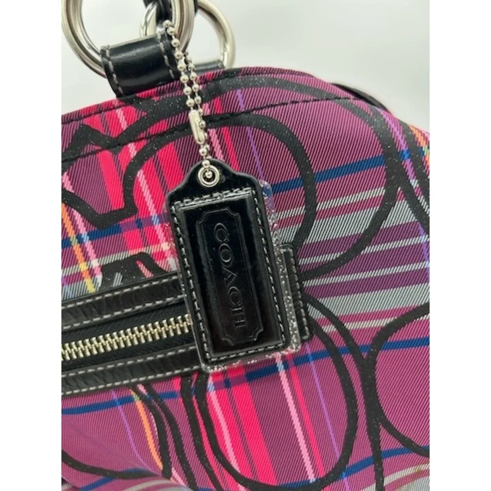 Y2K Coach Satchel Handbag Plaid Signature Purse Top Zip Designer‎ Bag - Picture 4 of 4